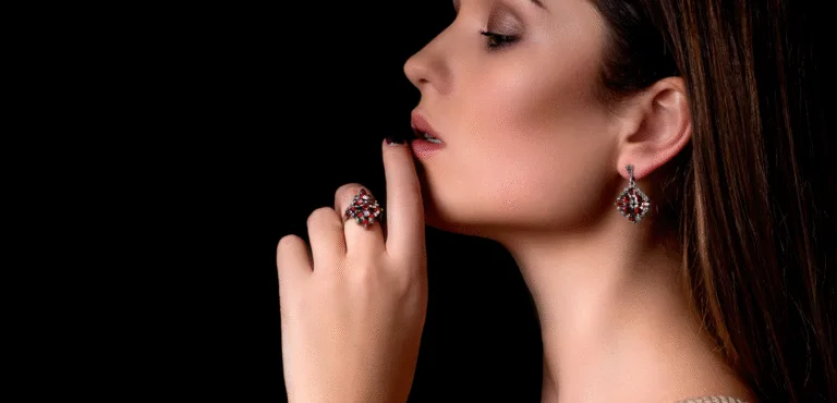 CEYGLOW side banner featuring a giant red lipstick and makeup products on sale.