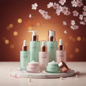 Ceyglow's range of skincare cosmetics: face creams, serums, and lotions for healthy skin in Sri Lanka.