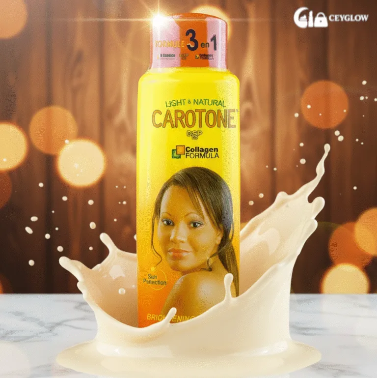 Carotone Brightening Body Lotion 215ml with B-Carotene and Collagen, providing UVA/UVB protection and anti-aging benefits, available at Ceyglow Sri Lanka.