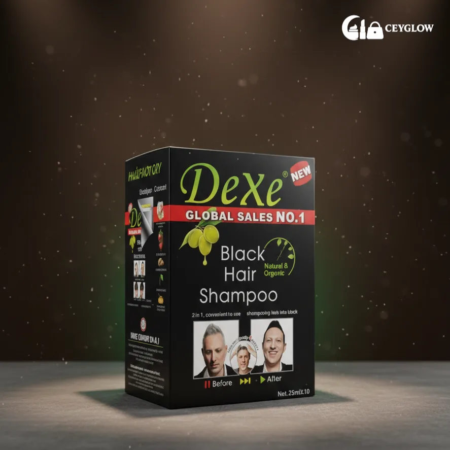 dexe-black-hair-shampoo-10-sachets-2-in-1-5-minute-ceyglow-sri-lanka Dexe Black Hair Shampoo 10 sachets 2-in-1 herbal and organic hair dye that colors gray hair black in 5 minutes available at Ceyglow Sri Lanka