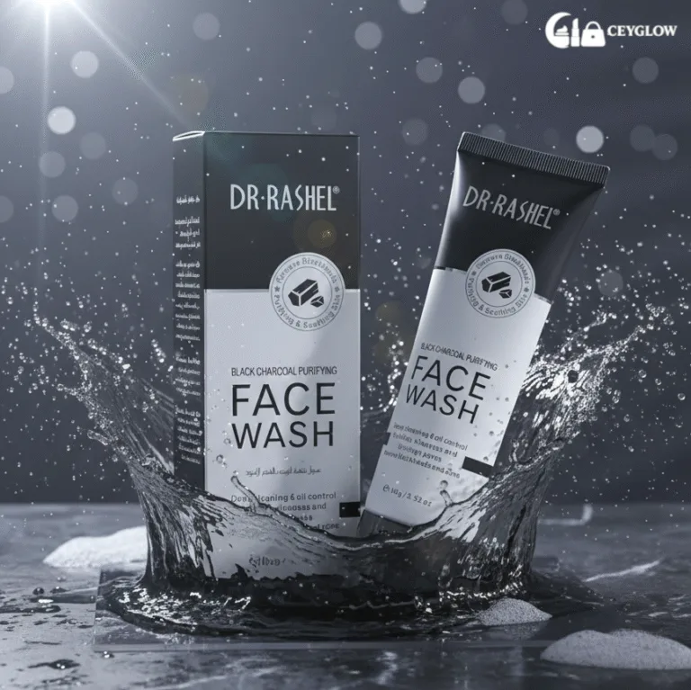 Dr. Rashel Black Charcoal Purifying Face Wash 100g for deep cleansing, oil control, blackhead removal, and acne-prone skin available at Ceyglow Sri Lanka.