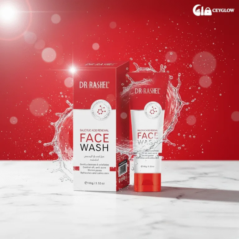 Dr. Rashel Salicylic Acid Renewal Face Wash 100g with BHA for deep cleansing, pore unclogging, and acne control, available at Ceyglow Sri Lanka.