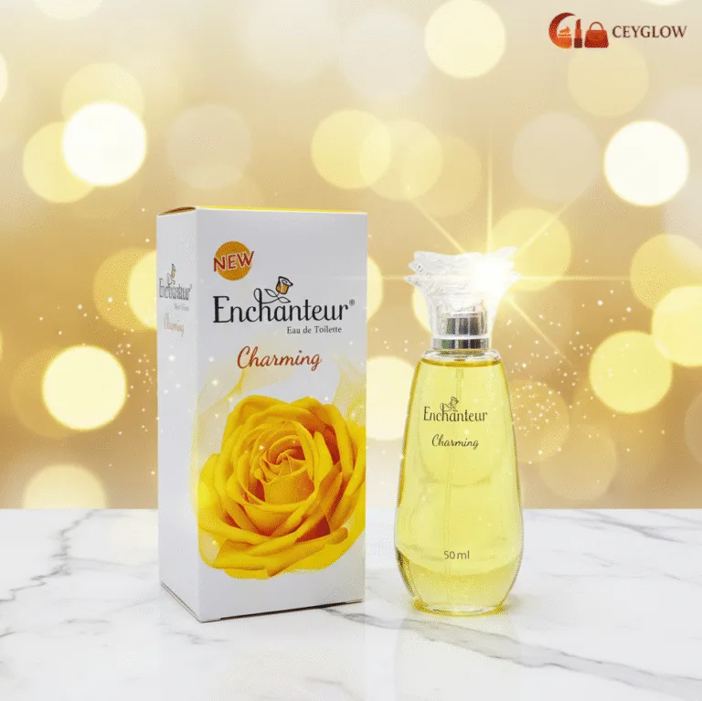 Enchanteur Charming Eau De Toilette 50ml for women with a long-lasting, sophisticated floral and citrus scent, available at Ceyglow Sri Lanka.