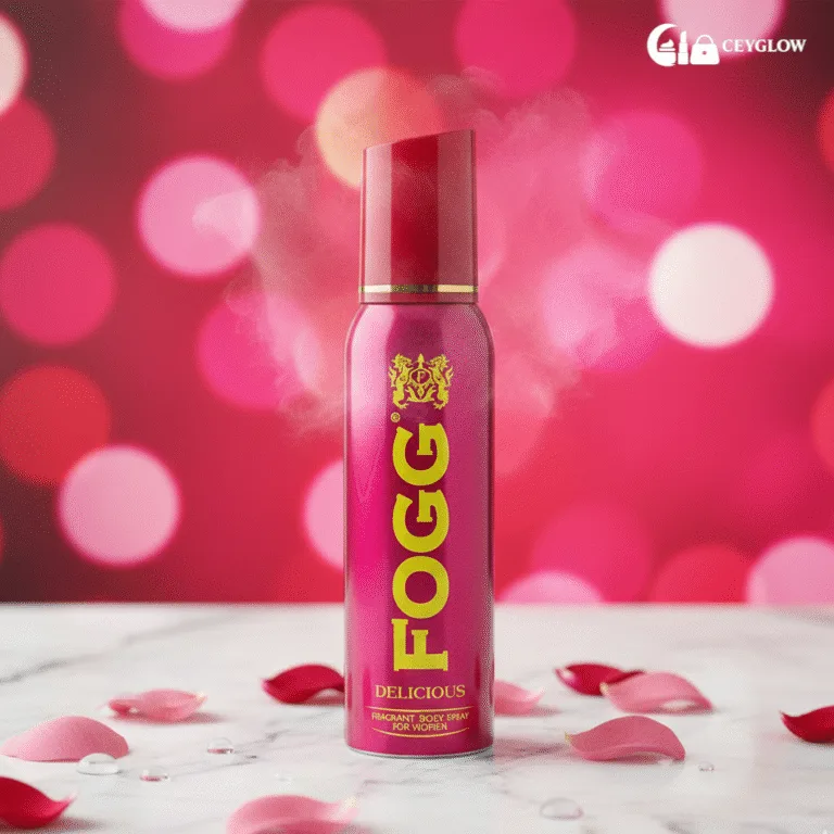 Fogg Delicious Fragrant Body Spray 120ml no gas perfume for women with fruity floral scent available at Ceyglow Sri Lanka.