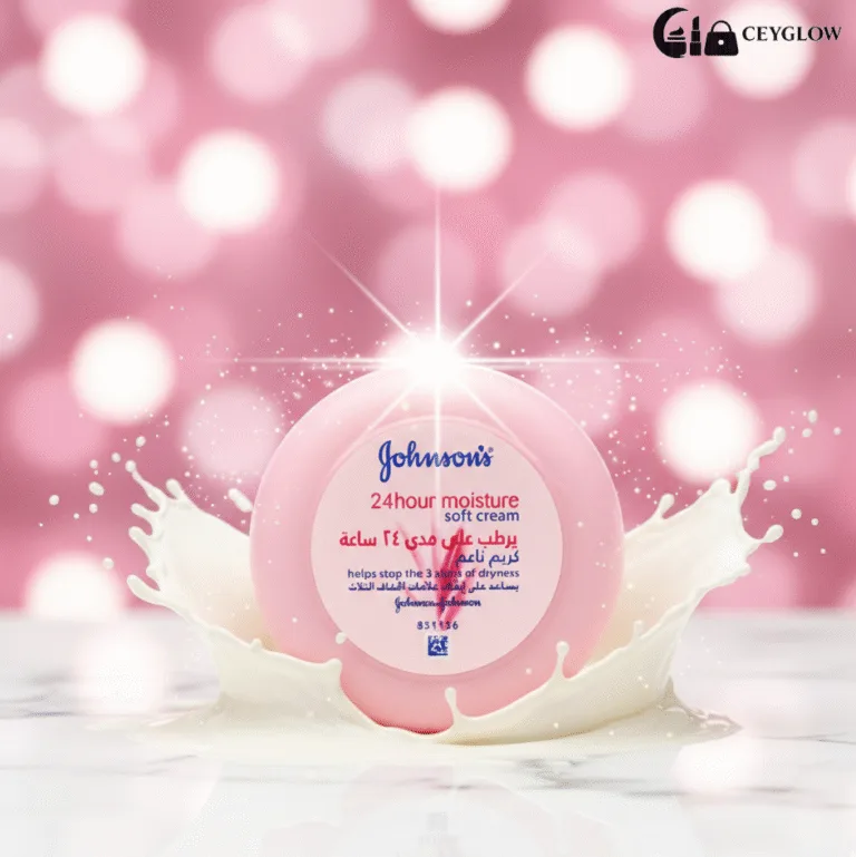 Johnson's 24-Hour Moisture Soft Cream 200ml with shea butter for face and body hydration, reducing signs of dry skin, available at Ceyglow Sri Lanka.