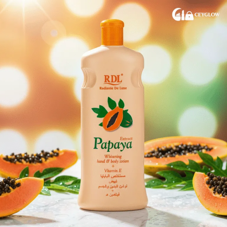RDL Papaya Whitening Hand and Body Lotion 600ml with Vitamin E available at Ceyglow Sri Lanka.