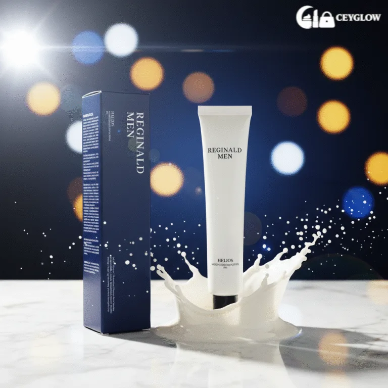 Reginald Men Helios Moisturizing Sunscreen SPF 50 PA++++ for men, providing broad-spectrum protection, brightening, and oil control, available at Ceyglow Sri Lanka.