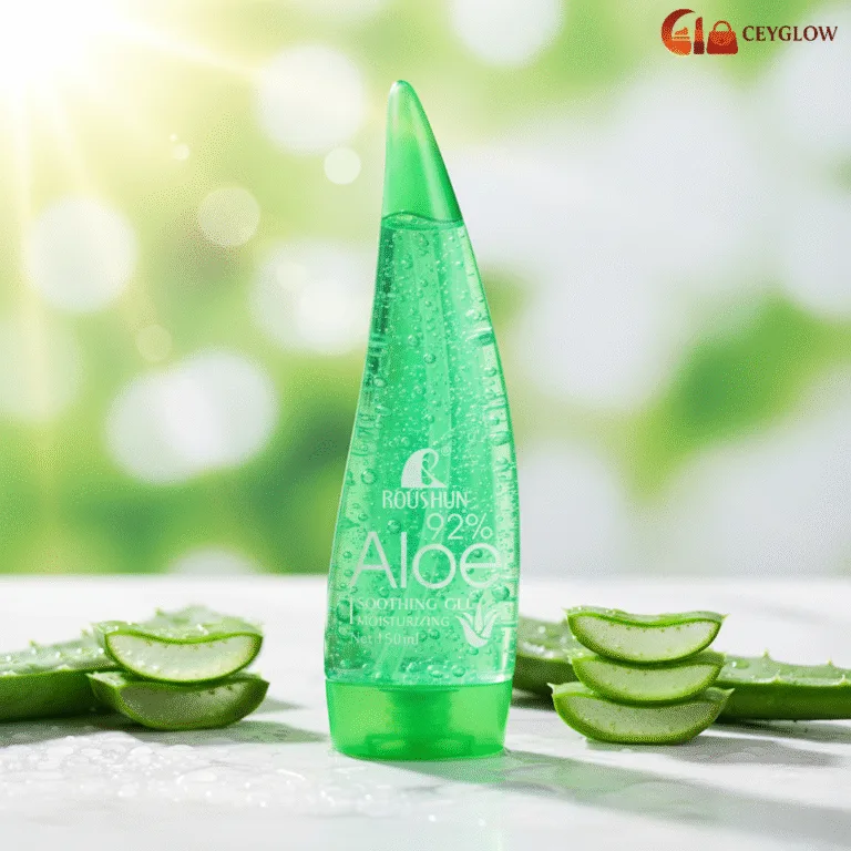 Roushun 92% Aloe Vera Soothing Moisturizing Gel 150ml for face body and hair hydration available at Ceyglow Sri Lanka.