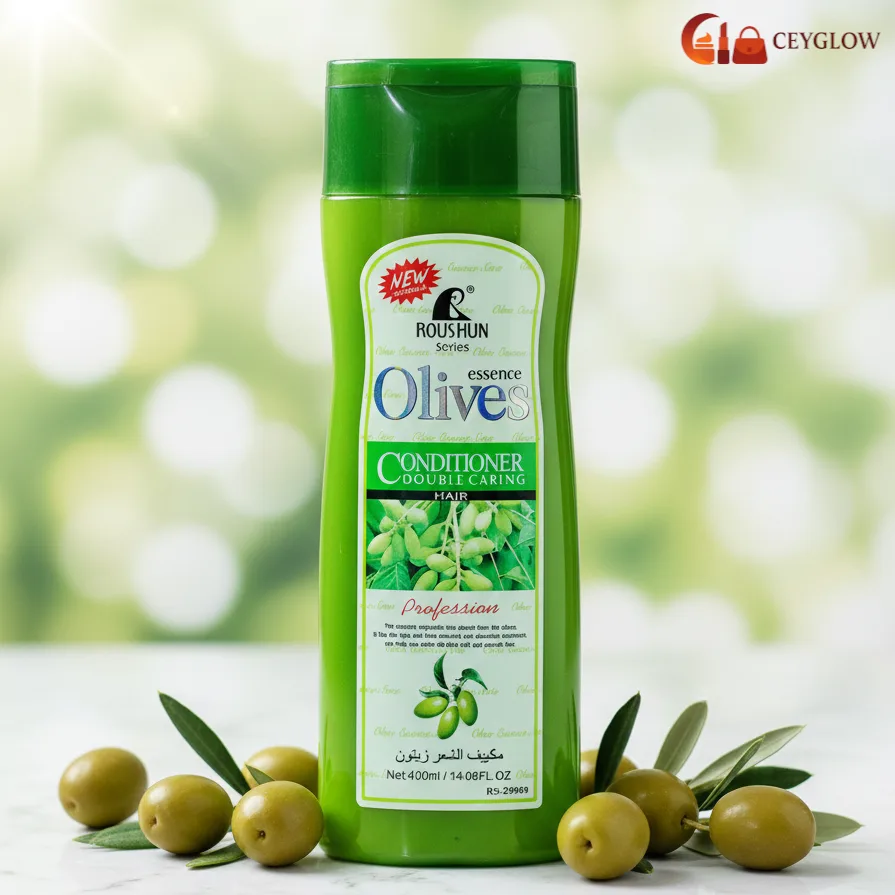 roushun-olives-essence-conditioner-400ml-double-caring-ceyglow-sri-lanka Roushun Olives Essence Conditioner 400ml with natural olive oil for moisturizing and shine available at Ceyglow Sri Lanka.