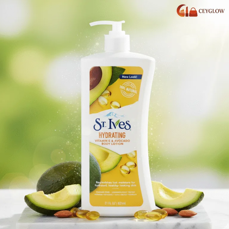 St. Ives Hydrating Vitamin E and Avocado Body Lotion 621ml bottle available at Ceyglow Sri Lanka.