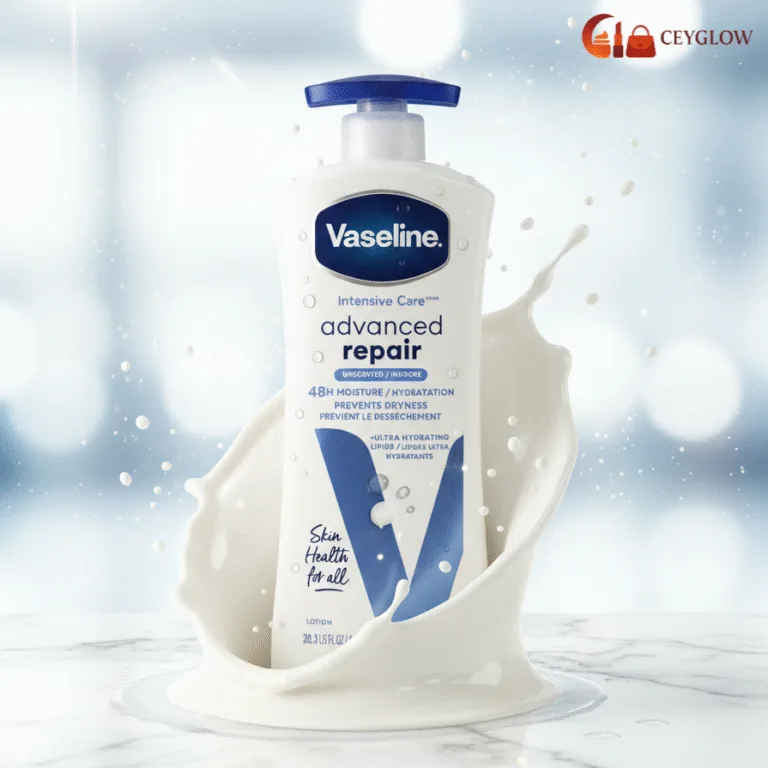 Vaseline Intensive Care Advanced Repair Body Lotion 600ml unscented for very dry skin with 48H moisture available at Ceyglow Sri Lanka.
