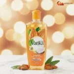 Vatika Naturals Almond Enriched Hair Oil 200ml with Vitamin A, E, F for soft and shiny hair available at Ceyglow Sri Lanka.