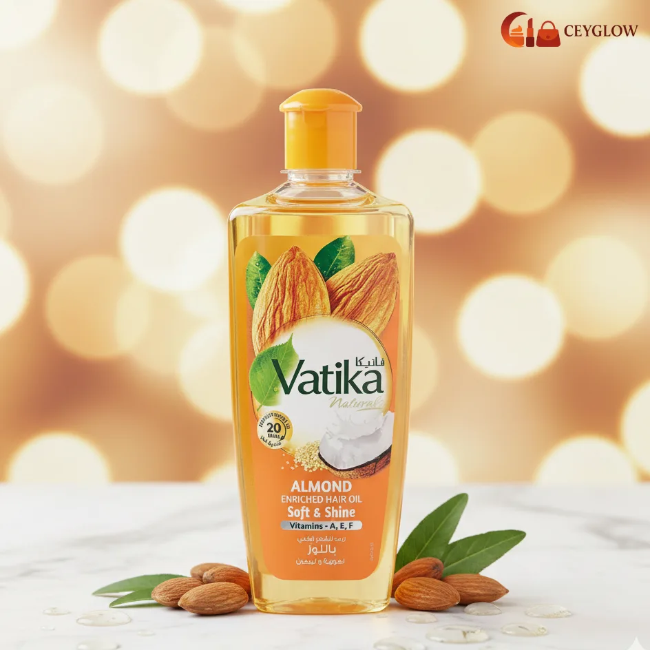vatika-almond-enriched-hair-oil-200ml-soft-shine-ceyglow-sri-lanka Vatika Naturals Almond Enriched Hair Oil 200ml with Vitamin A, E, F for soft and shiny hair available at Ceyglow Sri Lanka.