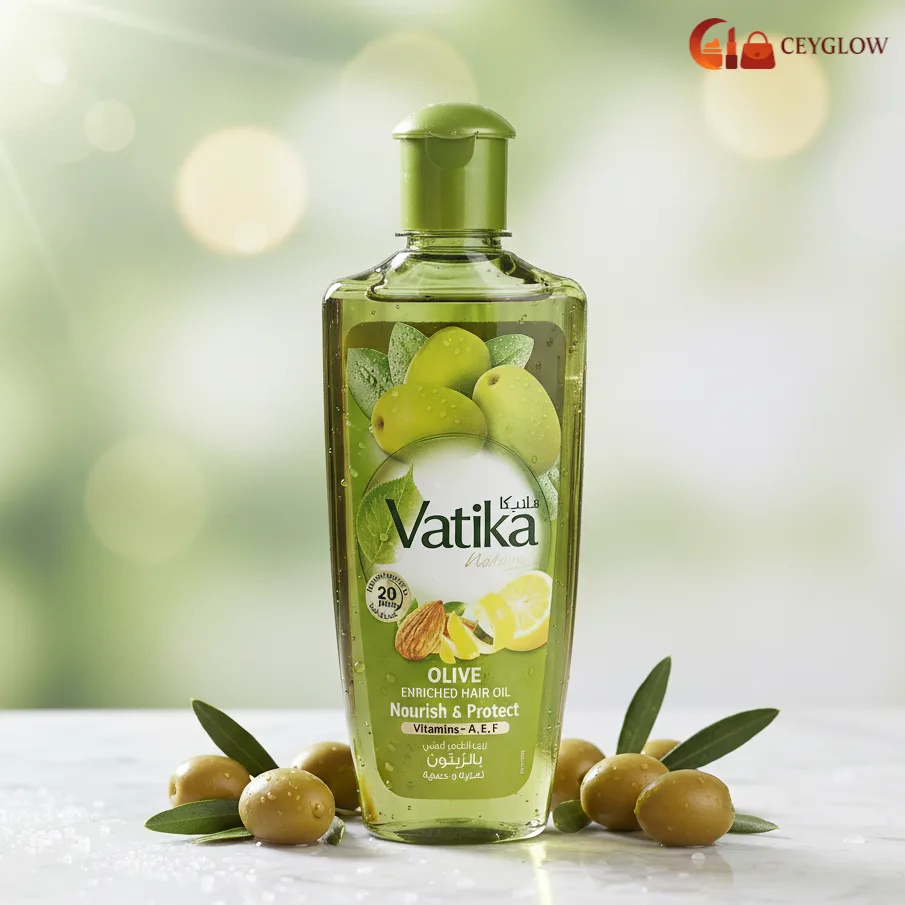 vatika-olive-enriched-hair-oil-200ml-nourish-protect-ceyglow-sri-lanka Vatika Naturals Olive Enriched Hair Oil 200ml with Almond and Lemon available at Ceyglow Sri Lanka.