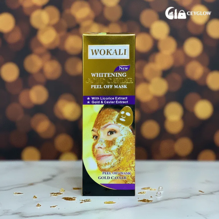 Wokali Whitening Gold Caviar Peel Off Mask 130ml with Gold and Caviar extracts for anti-aging and brightening available at Ceyglow Sri Lanka.