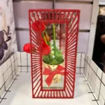 Decorative mirror flower showpiece with artificial roses for Valentine’s Day gift decor