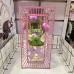 Decorative mirror flower showpiece with artificial roses for Valentine’s Day gift decor