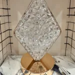Diamond crystal LED table lamp with modern geometric design