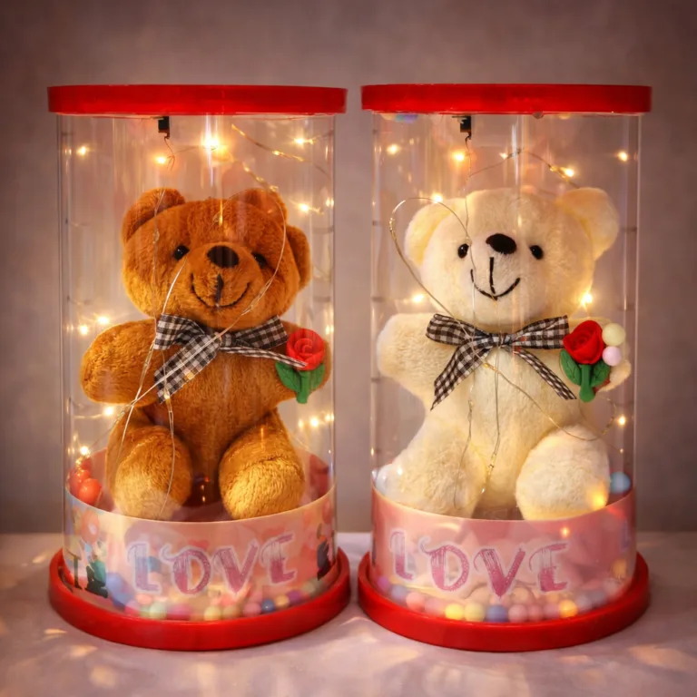 LED Teddy Bear Valentine Gift, a charming decorative showpiece