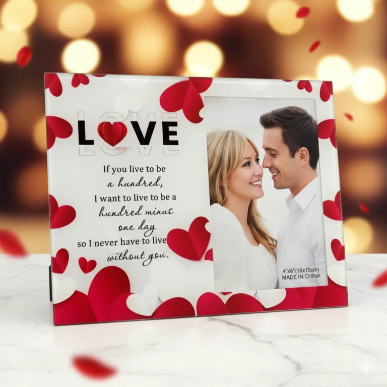 love photo frame with heart design for valentines day