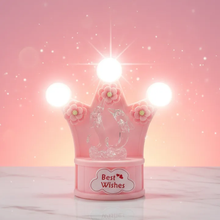 Valentine Dolphin Crown Lamp romantic pink decorative light