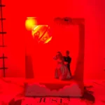 Valentine's Day Couple Gift LED lamp with dancing couple and glowing moon.