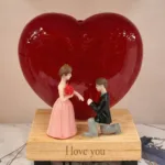 Valentine's Day Gift for Her LED Heart Lamp with proposal couple and I Love You text.
