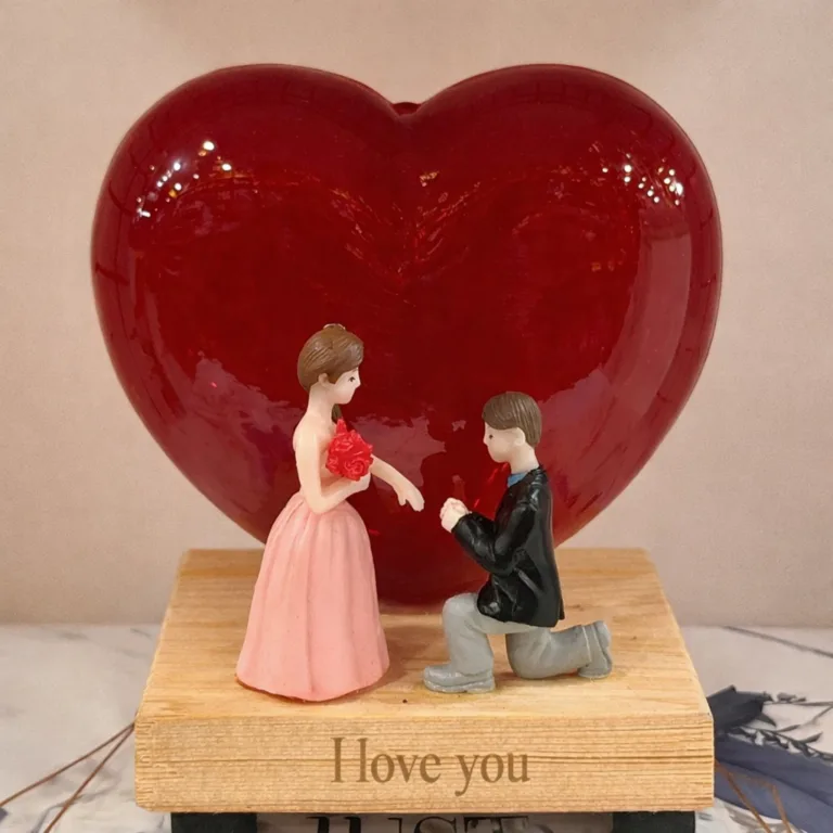 Valentine's Day Gift for Her LED Heart Lamp with proposal couple and I Love You text.