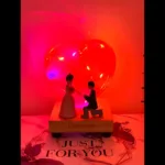Valentine's Day Gift for Her LED Heart Lamp with proposal couple and I Love You text.