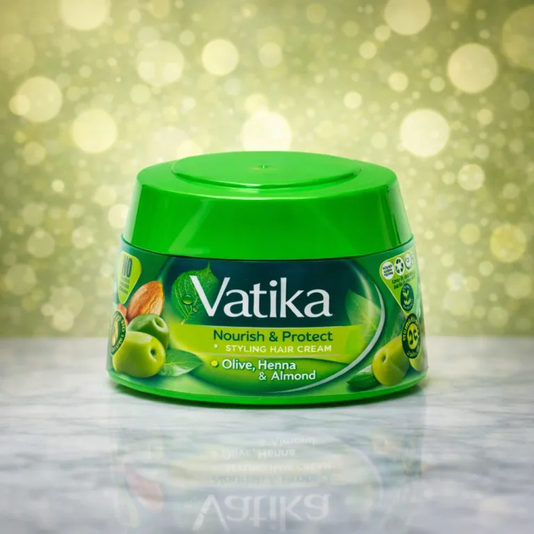 Vatika Nourish & Protect Hair Cream 140ml with Henna and Almond for hair shine.