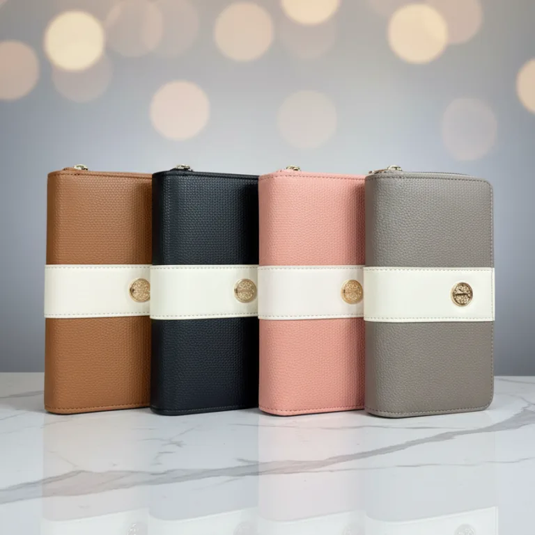 women’s long zip wallet premium PU leather