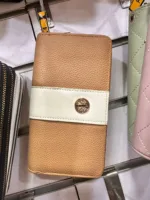 women’s long zip wallet brown color