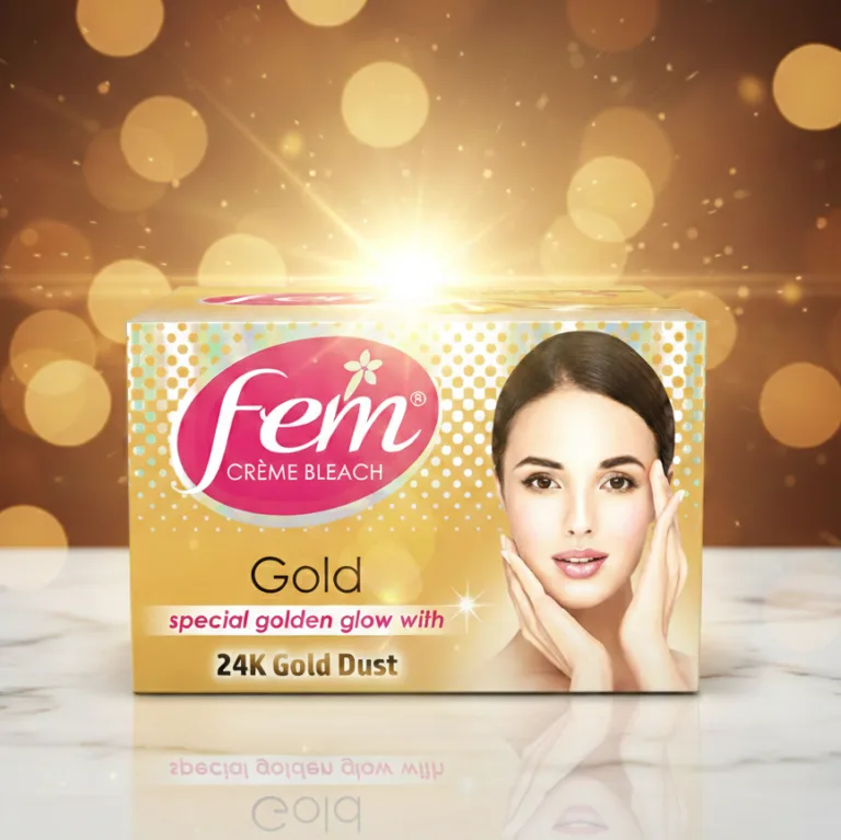 Fem Gold Bleach Cream With 24K Gold Dust 40g for golden glow skin